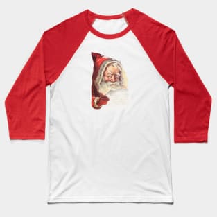 Santa Claus Reading a Letter Vintage Illustration Baseball T-Shirt
